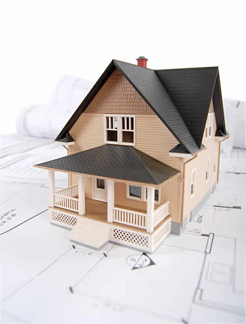 graphic of house on design plans